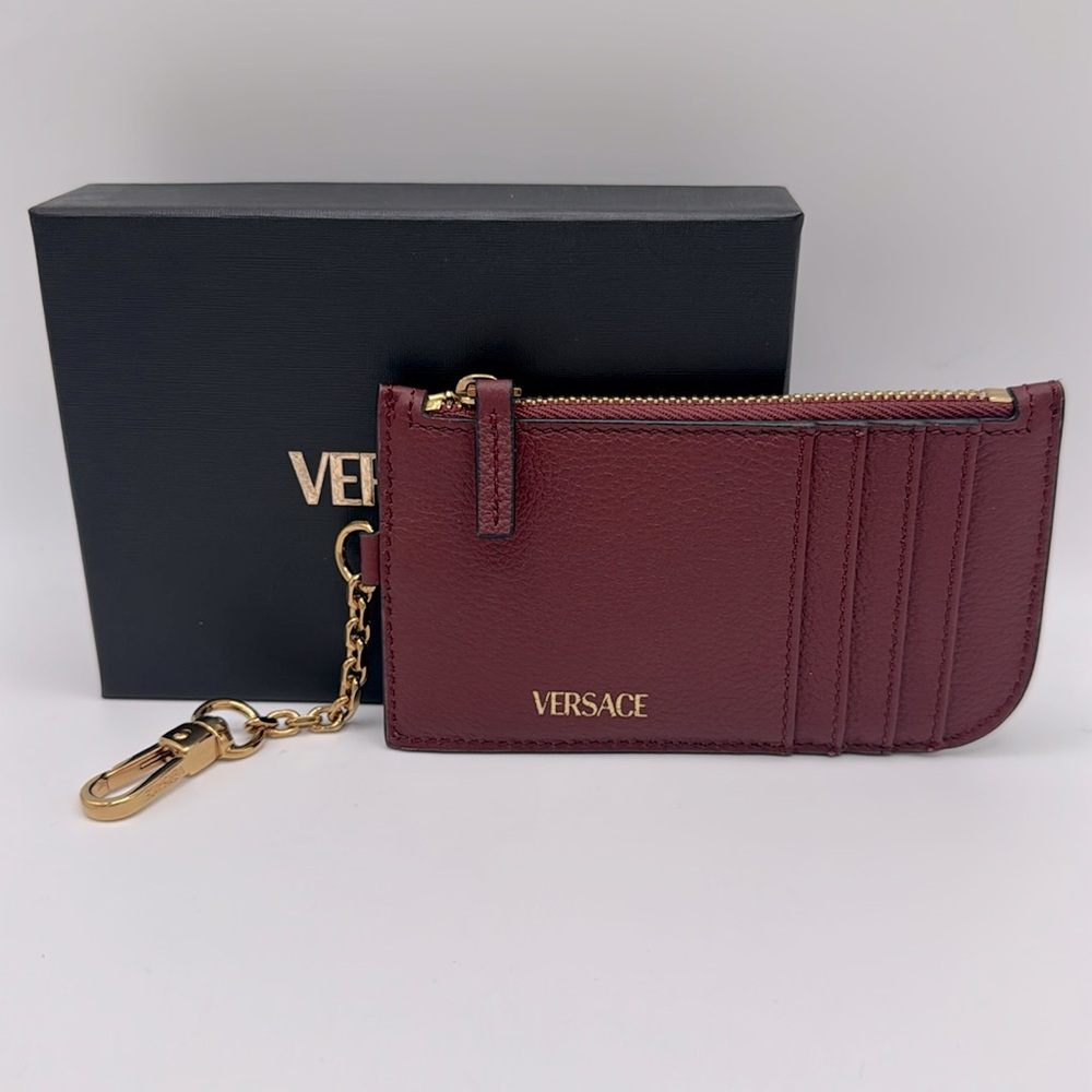 ‼️SOLD‼️VERSACE Grained Calfskin La Medusa Zip Card Case - Picture 8 of 11